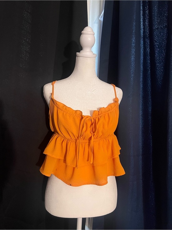 Tops - Wild Fable Orange Tiered Ruffle Cami Tank Top Size Medium